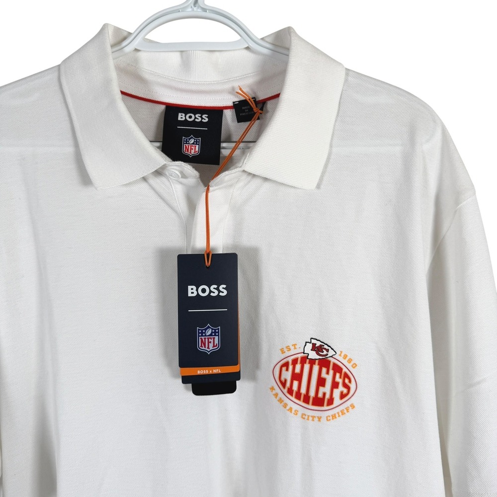 Hugo Boss x NFL Kansas City Chiefs Polo‎ Shirt Mens 3XL White Cotton Logo